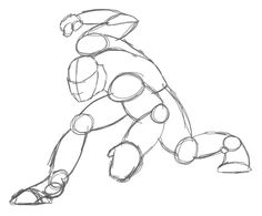 a drawing of a cartoon character running with his foot in the air and one hand on his hip