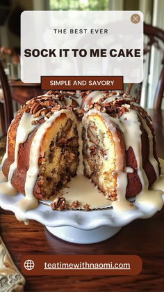 the best ever sock it to me cake is made with simple and savory ingredients