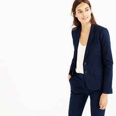 Summer Work Capsule, Simple Street Style, Blue Suit Jacket, Clothing For Tall Women, Tall Clothing, Cotton Blazer, Notch Collar, Womens Blazers