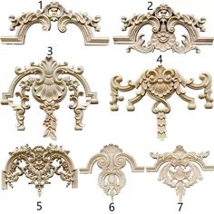 1 Piece Rosettes Applique Onlay, Unpainted Wood Carved Applique Onlay, Furniture Carving Supplies QTY: 1PC MATERIAL: Made of high-quality rubber wood, natural, environmentally friendly, safe and durable to use. STYLE: Wood decals can be installed on cabinets, windows, mirrors, dressing tables, and can also be used as special DIY handicrafts. Great for any woodworking project, restoration projects Wood Decals, Wood Appliques, Cathedral Architecture, Carved Furniture, Ornate Furniture, Wood Carved, Wainscoting, Rubber Wood, Architectural Salvage