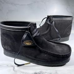 Clarks X Wu Wear Wallabee Black Suede Boots Nwt Msrp $200 Mens Size: 10.5 Brand New Never Worn With Out Lid To Shoe Box Only Comes With The One Hangtag Sold Out Online Limited Edition Colab With Wutang Also Have In 4 More Sizes And Colorways In Closet Accepting Offers Black Low-top Boots With Leather Sole, Black Boots With Stitched Sole And Closed Toe, Black Closed Toe Boots With Stitched Sole, Black Boots With Suede Lining And Round Toe, Black Suede-lined Round Toe Boots, Black Suede Slip-on Boots, Black Suede Low-top Boots, Black Low-top Suede Boots, Casual Black Boots With Suede Lining