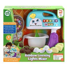 Mix in the learning with a friendly stand mixer that introduces colors and numbers through interactive recipes and ingredients. Mix in the learning with a friendly stand mixer that introduces colors and numbers through interactive recipes and ingredients. FEATURES Auto shut off Splash resistant Whip up treats with a mixer that includes a tilting head, spinning paddle and detachable mixing bowl just like a real stand mixer Mix in colors and counting by following the instructions; press the mixing Kitchen Set Up, Paw Patrol Toys, Pretend Play Kitchen, Tech Branding, Sugar Jar, Leap Frog, Stand Mixer, Skills To Learn, Learning Colors