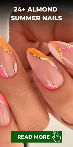 Almond Summer Nails, Color Trends 2024, Summer Nail Ideas, Shape Nails, Short Almond Nails, Tropical Patterns, Nail Color Trends, Nails Winter