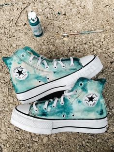 Sepatu Platform, Painted Shoes Diy, Custom Sneakers Diy, Custom Shoes Diy, Diy Sneakers, Trendy Shoes Sneakers