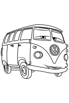 the vw bus from cars coloring pages