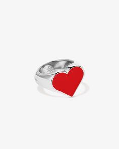 Made in silver over brass Charm height: 10 mm Internal diameter: 10 mm Silver Heart Shaped Metal Ring, Red Polished Jewelry For Valentine's Day, Stethoscope Charms, Signature Book, Pill Bottles, Bottle Box, Healthcare Workers, Brass Charms, Health Professionals