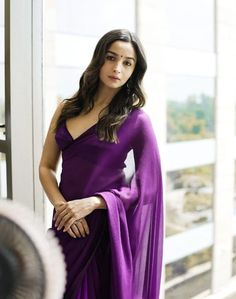 Amazon.com: BE4ME.COM Alia bhatt wear Saree Rocky and rani movie saree celebraty inspired saree manish malhotra partywear wedding saree (Pink-Black) : Clothing, Shoes & Jewelry Sarees Function, Saree Marriage, Alia Bhatt Saree, Formal Saree, Purple Saree