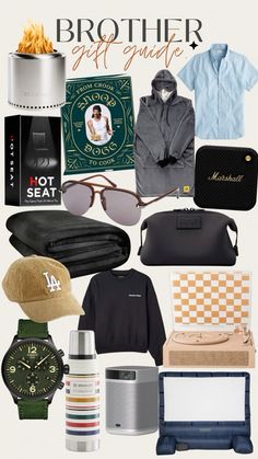 there are many items that can be found in this image, including clothing and accessories