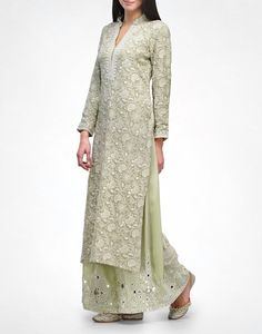 Get regal and festive with this exquisite, heavy all over hand embroidered tunic kurta and Suit Set! When it is time to celebrate, this dress is a must!! All over delicate, exquisite Hand Embroidery called Chikankari Mirrorwork and embroidery on Palazzo and Scarf Dupatta Made to Order, tailored dress Can purchase the whole set or just the Kurta Dress Whole set includes the Kurta, the Palazzo and the Scarf Dupatta Available in may colors Fully customizable Average length of kurta : 47 Length of p Luxury Chikankari Embroidery Maxi Length Dupatta, Semi-stitched Chikankari Kurta For Reception, Sharara With Intricate Embroidery For Reception, Eid Sharara With Intricate Embroidery And Straight Kurta, Festive Floor-length Kurta With Intricate Embroidery, Long Sleeve Palazzo Set With Intricate Embroidery For Festivals, Designer Chinon Kurta With Intricate Embroidery, Designer Sharara With Intricate Embroidery And Straight Kurta, Festive Anarkali Kurta With Intricate Embroidery