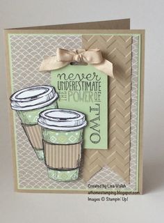 a card with two coffee cups on it