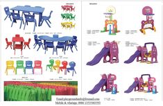 children's plastic table and chair set with slide, chairs and tables for sale