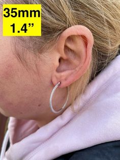 "Stunning women's iced out endless hoop earrings 7 sizes available from 18mm (0.7\") to 50mm (2\") Small ones fit like huggies and are great as more casual wear or for young girls/petite women Large 1.6-2\" are great for the every day or weekend fashionista and are sure to catch the eye! Solid 925 sterling silver! Wont turn your ears green like cheap metals Stamped 925 Handmade in Italy 1.5mm wide so very thin and elegant 1mm wide stones 1-2ct simulated diamonds Look just like natural diamonds c Diamond Cluster Earrings, Silver Paper, Girls Handmade, Sparkle Earrings, Cluster Earrings, Petite Women, Pinky Ring, Small Jewelry, Fun Earrings