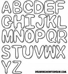 the alphabet is drawn in black and white