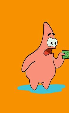 an animated character holding money in his hand