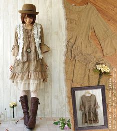 Boho Mode, Mori Kei, Mori Girl Fashion, Forest Girl, Frou Frou, Grunge Look