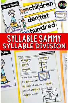 the sylabe sammy worksheet for children to learn how to read and understand