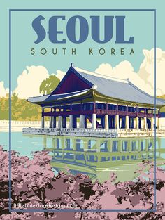 an image of seoul south korea travel poster