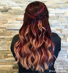 Brown Hair With Red, Two Color Hair, Red Ombre Hair, Cute Hair Colors, Creative Hair Color, Gorgeous Hair Color, Mom Hairstyles, Pretty Hair Color, Edgy Hair