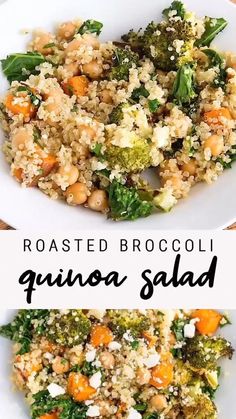 broccoli quinoa salad with roasted broccoli and carrots