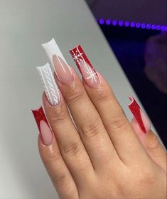 Sweater Nails, Colored Acrylic Nails, French Tip Acrylic Nails, Acrylic Nails Coffin Pink, Unique Acrylic Nails, Long Square Acrylic Nails, Acrylic Nails Coffin Short