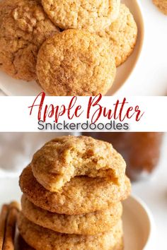 apple butter cookies stacked on top of each other