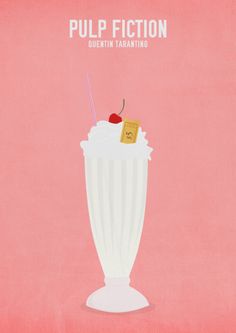 a painting of a milkshake with a cherry on top and a straw in it