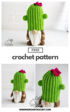 the crochet pattern for a cactus hat is shown