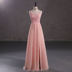 Maxi Peach Chiffon Formal Prom Dress with Side Slit EN5404 Cheap Prom Dresses Long, Sleeveless Bridesmaid Dresses, Long Prom Dresses, Custom Size Dresses, Prom Dresses Online, Chiffon Prom Dress, Cheap Prom Dresses, Formal Dresses Prom, Long Prom Dress