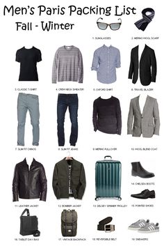 Packing List For Men, Paris Packing List, Paris Packing, Travel Blazer, What To Wear In Paris, Packing List Men, Paris Winter, Paris Mens Fashion, Style Parisienne