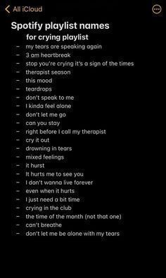 Aux Songs, How To Appreciate Someone, Playlists Spotify, Playlist Songs, Even When It Hurts, Name Covers, Cry It Out