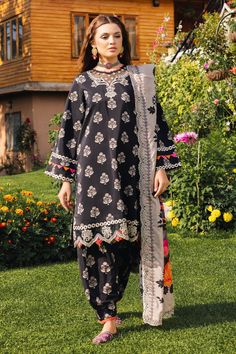 Brand: CharizmaCollection: Aniq by Charizma Embroidered Staple with Shawl CollectionFabric: Staple Linen PRODUCT DETAILS: Printed Staple Front +Back+Sleeves 3MTR Embroidered Front +Back Daman Patti 1.5MTR Embroidered Front Neckline 1PCS Embroidered Sleeves Patti 2MTR Printed Staple Trouser 2.5MTR Embroidered Shawl Pallu Patti 2.25MTR Embroidered Printed Staple Shawl 2.5MTR DISCLAIMER:* Lining, Laces, and Tassels are not included in unstitched variants.* Embellishment items in stitched outfits are subject to market availability.* Product color may vary due to photographic lighting or your device settings. CARE INSTRUCTIONS: Extra Fabric Has Been Used For Shoot Original Color May Vary Slightly From The Picture Dry Clean Recommended Iron The Clothes At Moderate Temperature Do Not Use Bleach, Unstitched Cambric Sets With Intricate Embroidery, Eid Cambric Sets With Intricate Embroidery, Designer Cambric Palazzo Set With Intricate Embroidery, Designer Cambric Set With Intricate Embroidery, Festive Cambric Palazzo Set With Intricate Embroidery, Festive Cambric Sets With Floral Embroidery, Unstitched Cambric Suit With Multicolor Embroidery, Designer Embroidered Cambric Salwar Kameez, Unstitched Cambric Salwar Kameez With Multicolor Embroidery