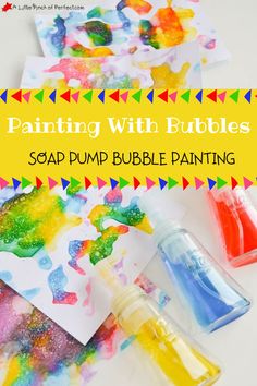 painting with bubbles soap pump bubble painting is an easy and fun art project for kids