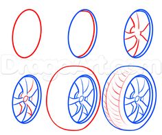 how to draw an airplane wheels step by step