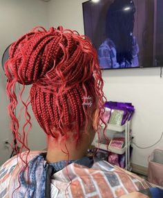 Red Knotless Braids, Red Knotless, Braids Knotless, Pretty Braids, Box Braids Hairstyles For Black Women