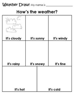 the weather worksheet for kids to learn how it's sunny and cold