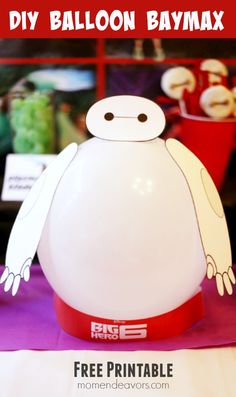 a white ballon baymax sitting on top of a table