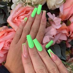 25 And Sexy Neon Green Nails To Inspire You Everyday Women Fashion Lifestyle Blog Classic Nail Colors, Neon Green Nails, Classic Nail, Green Acrylic Nails, Green Nail Art, Pointy Nails, Gel Nails At Home, Green Nail Designs, Summer Manicure