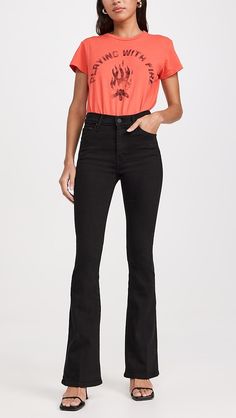 MOTHER The Weekender Jeans | Shopbop Modern Stretch Cotton Jeans, Fitted Cotton Jeans With Zip Fly, Fitted Flare Jeans With Zip Fly, Chic Fitted Jeans With Zip Fly, Stretch Flare Jeans With Five Pockets For Work, Modern Stretch High Rise Jeans, Chic Fitted Jeans With Button Zip Fly, Modern Stretch Flare Jeans With Five Pockets, High Rise Jeans With Pockets In Elastane