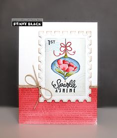 a small card with some stamps on it