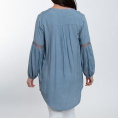 Add some interest to your wardrobe! The Oakley V-Neck Tunic features a fun denim blue color or purple ash with a classic v-neck and cute lace trim. Boho-inspired, this blouse would look great paired with your favorite jeans or leggings.- This cozy top is perfect for your Fall and Winter wardrobe, throw over your favorite pair of leggings or skinny jeans with some boots and necklace for a classic look!- This fun tunic shirt dress will become one of your wardrobe essentials once you see how many g Denim Blue V-neck Top, Casual Denim Blue V-neck Top, Casual V-neck Blouse, Fall Blue Blouse With Lace Trim, Blue Lace Trim Tops For Fall, Blue Lace Trim Top For Fall, Blue Lace Trim Blouse For Fall, Blue Casual Tops With Lace Trim, Casual Blue Tops With Lace Trim