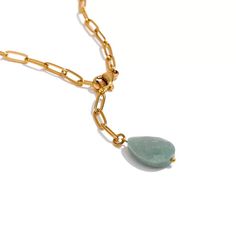 Beautiful thick chain necklace made of stainless steel with a green natural agate stone pendant.  Just exquisite! Chain is 45 cm and you can adjust the length of the pendant. * Your order will be carefully packed and shipped as soon as possible (according to the shop's processing time of orders). * The jewellery  colour may vary slightly from the image, which is due to the different monitor settings. * Jewellery of natural stones are special. Natural stones beads are different always and may vary in colour or pattern. It's not a defect. But this just confirms their natural origin. Thick Chain Necklace, Agate Pendant Necklace, Collars For Women, Stone Pendant Necklace, Aquamarine Gemstone, Agate Pendant, Gold Plated Chains, Agate Stone, Stone Pendant