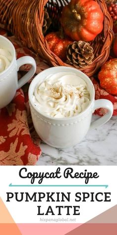 pumpkin spice latte recipe with text overlay