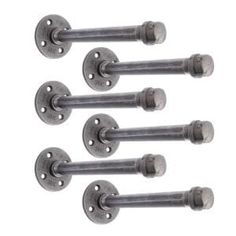 four metal bolts and screws on a white background