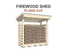 the firewood shed plans 4x8 are ready to be used for storing wood