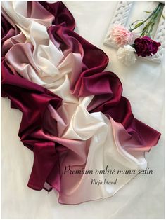 Ombre Saree Color Combos, Scarf Fashion Photography, Red Hair Outfits, Clothing Fabric Patterns, Frosting Colors, Fashion Dream Job, Simple Saree Designs, Bridal Eye Makeup