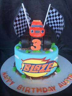 Blaze And The Monster Machines Cake, Bolo Blaze, Blaze Cakes, Blaze Birthday Party, Blaze Party, Blaze And The Monster Machines Party, Blaze Birthday