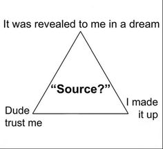 a triangle with the words source and it was revealed to me in a dream written below