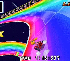 an old school computer game with rainbow colors