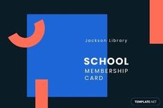 an image of a blue and orange book cover with the words school member card on it