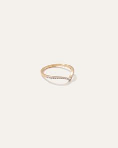 Your wish come true! The 14K Gold and Diamond Wishbone Ring is a great addition to your stack but striking enough to wear on it's own. From jeans and a tee to a cocktail dress, it's versatile style will make this a favorite.  | Quince | Women's 14K Gold Pave Diamond Wishbone Ring in Yellow Gold, Size 9 Wishbone Ring, Heather Brown, Wish Come True, Diamond Clarity, Versatile Style, Quince, Pave Diamonds, Precious Metals, Cocktail Dress